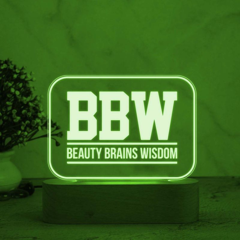 3D Illusion (BBW) Beauty Brains Wisdom Engraved night lamp with Multicolored Light Gift for Mom Sister Dadi , Best Gift for Women Day , Appreciation Gifts for Women